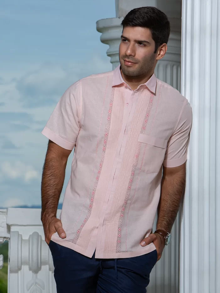 Guayabera y Camisa Artesanal Rosa