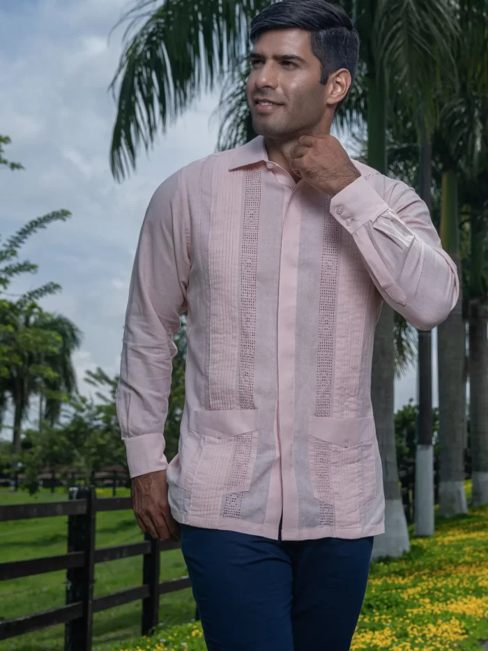 Camisa Guayabera Palo Rosa