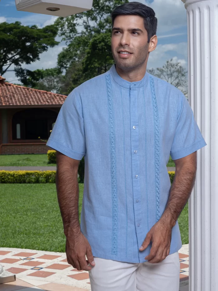 Camisa Guayabera Azul Celeste