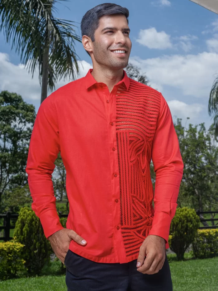 Camisa Guayabera Roja