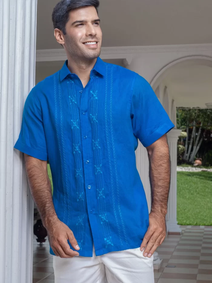 Camisa Guayabera Azul Rey